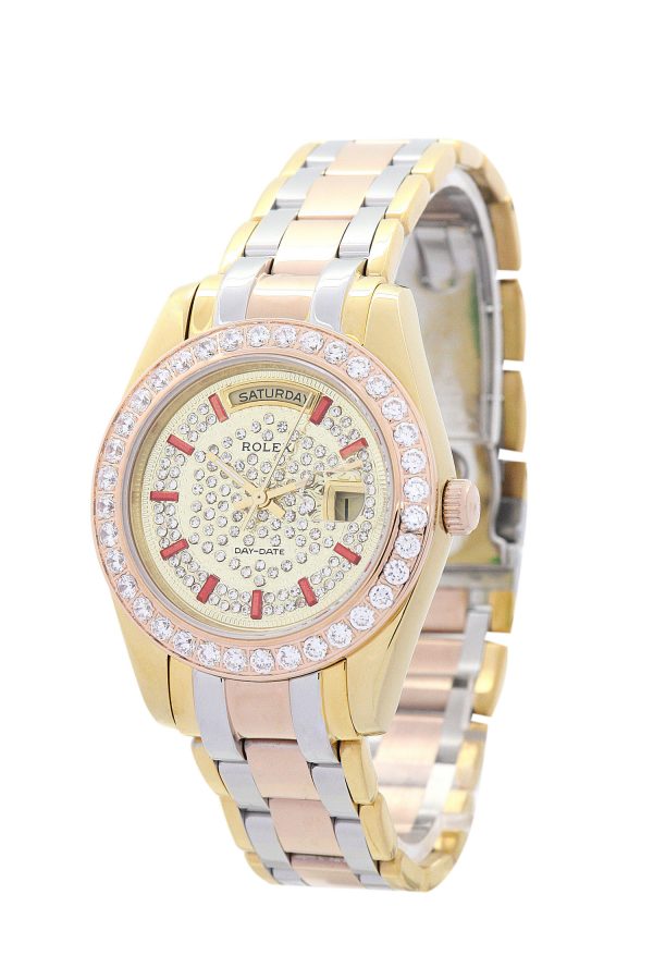 Rolex Day-date 118346 Lady 36 Mm Rose Gold And Yellow Gold With Diamonds Case Automatic Movement - Image 2