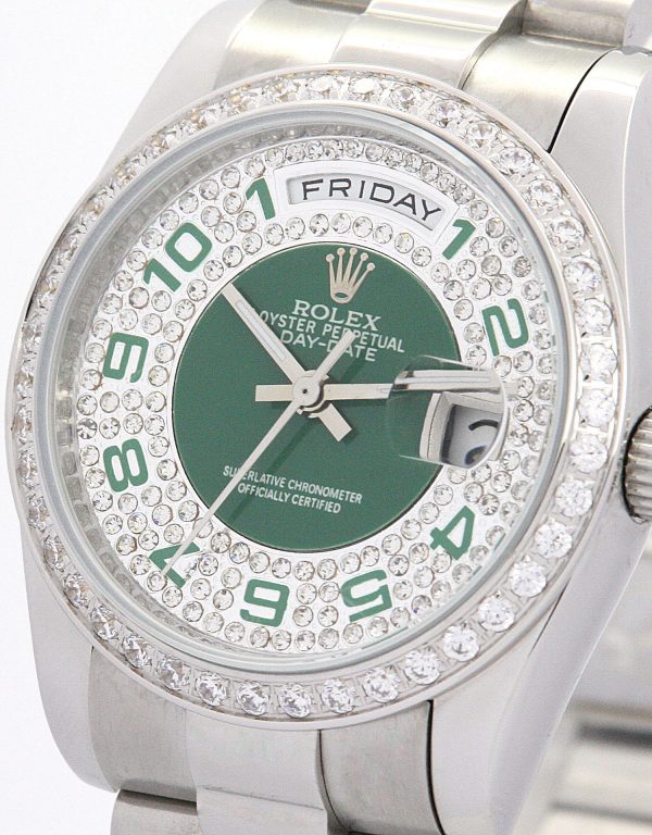 Rolex Day-date 118346 Lady 36 Mm Steel With Diamonds Case Automatic Movement - Image 3